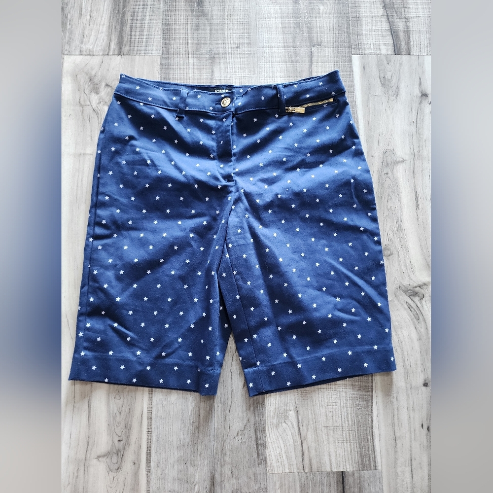 Jones New York Navy Blue Star Print Women's Shorts